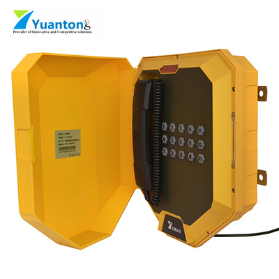 Buy Ethernet Gateway Yellow Industrial Voip Phone Mounting Handset Steel Cord online manufacture
